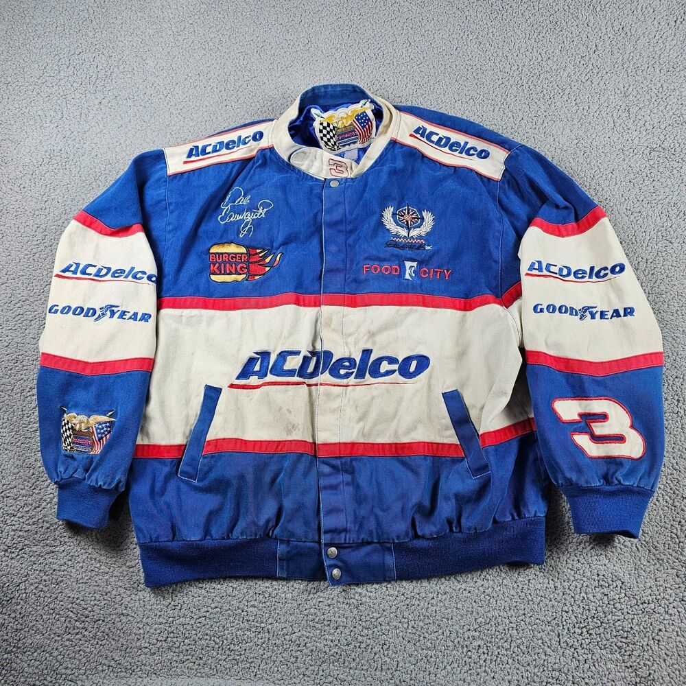 Vintage Jeff Hamilton Dale Earnhardt Jr Jacket Mens 2XL #3 Distressed Nascar 90s